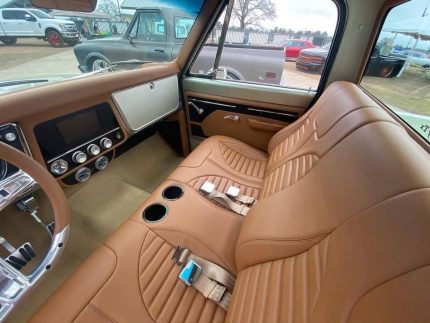 Wrapped headliner for a beautifully built 1971 Chevy C10