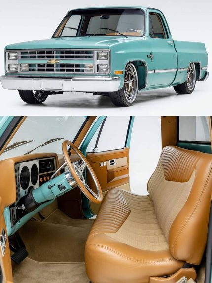 A modified 1986 Chevrolet C10 pickup truck