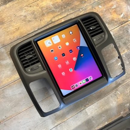 2015 RAM Truck 12.9-inch iPad Pro with double din brackets and iPad relocation.